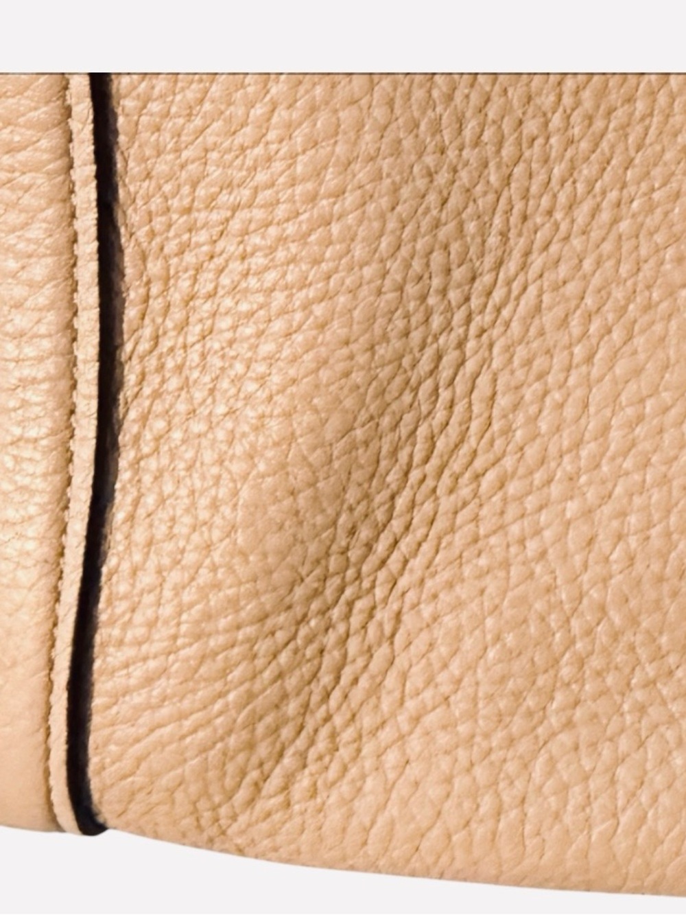 Coach Kristy pebble leather beige shoulder purse with a front zipper pocket - Picture 12 of 16